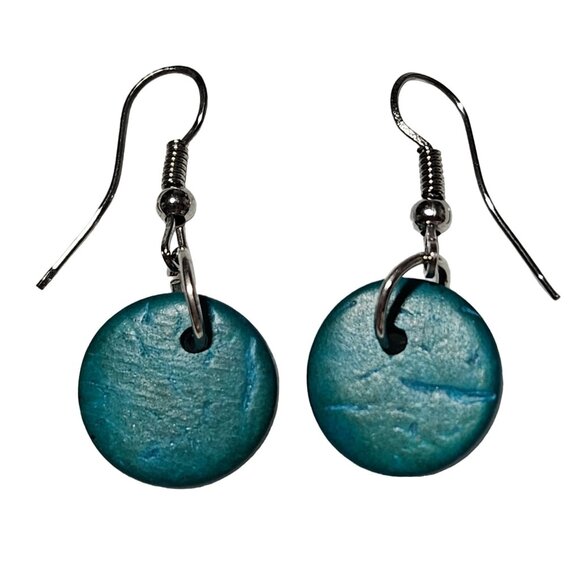 Southwest Turquoise Blue Round Disc Dangle Earrings Retro Fashion Jewelry Women - Picture 1 of 4